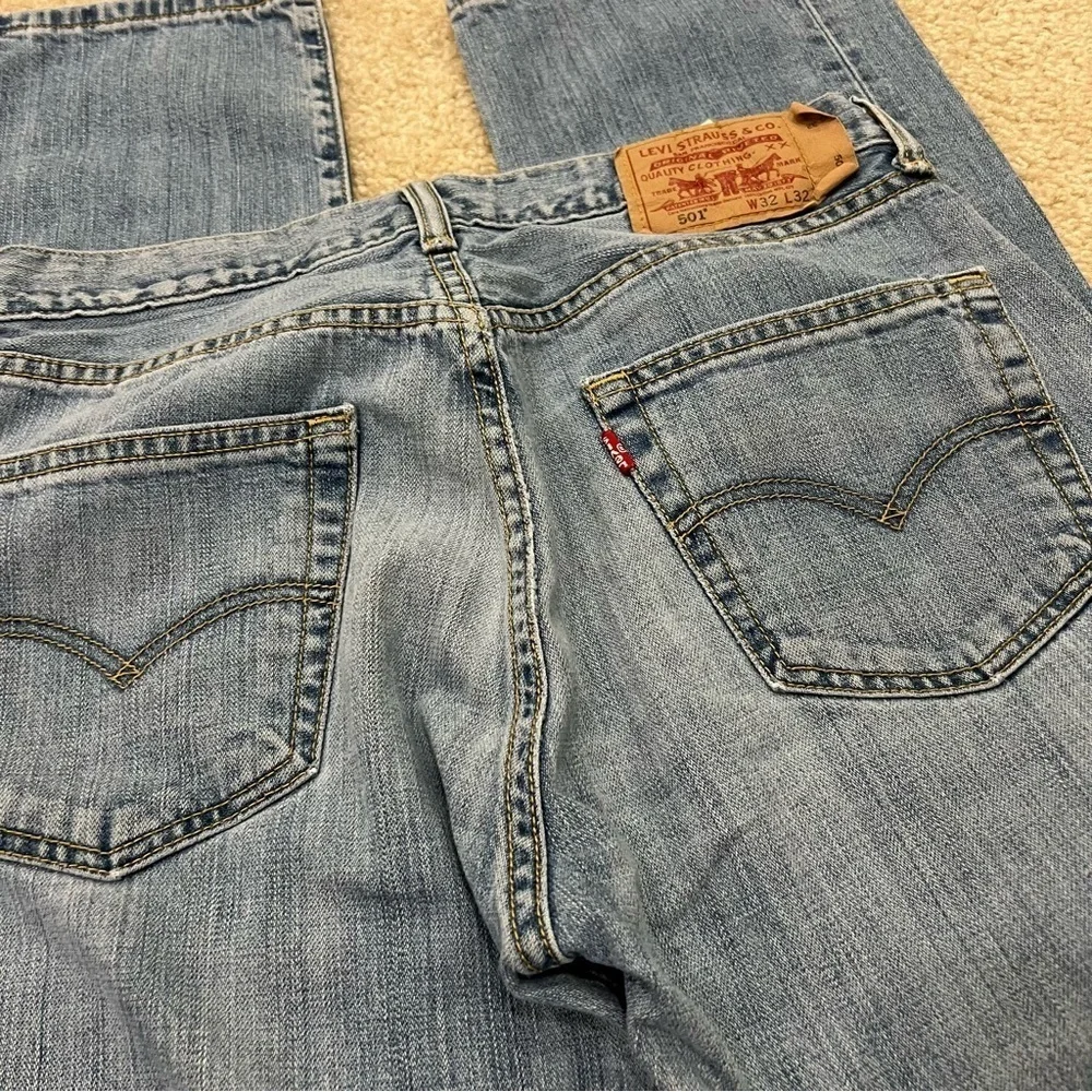 Levi Strauss Levi’s Men’s 501 Straight Fit Size 32 X 32 Blue Jeans,